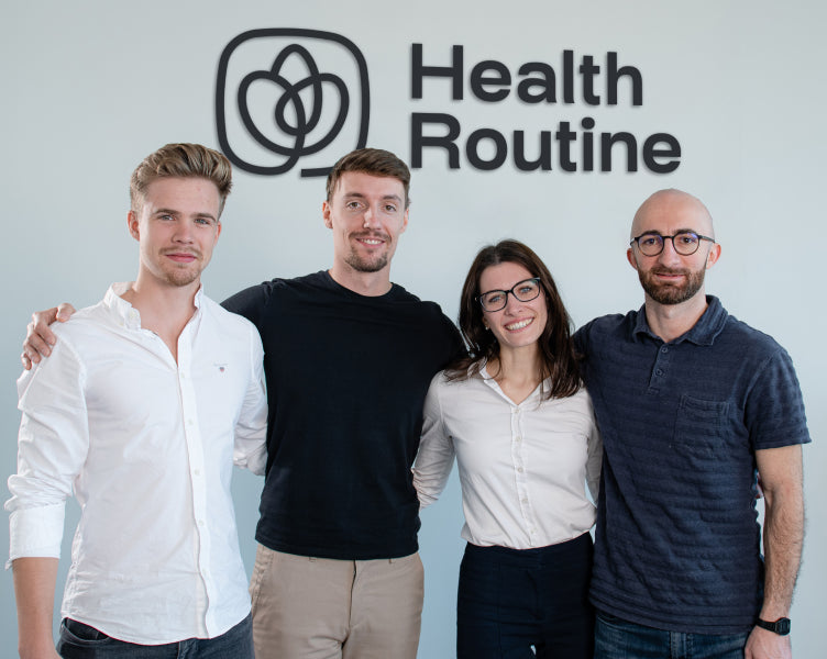 Van links: Felix Kleine, Dominik Popp, Daniela Vigg en Luka Dzidziguri